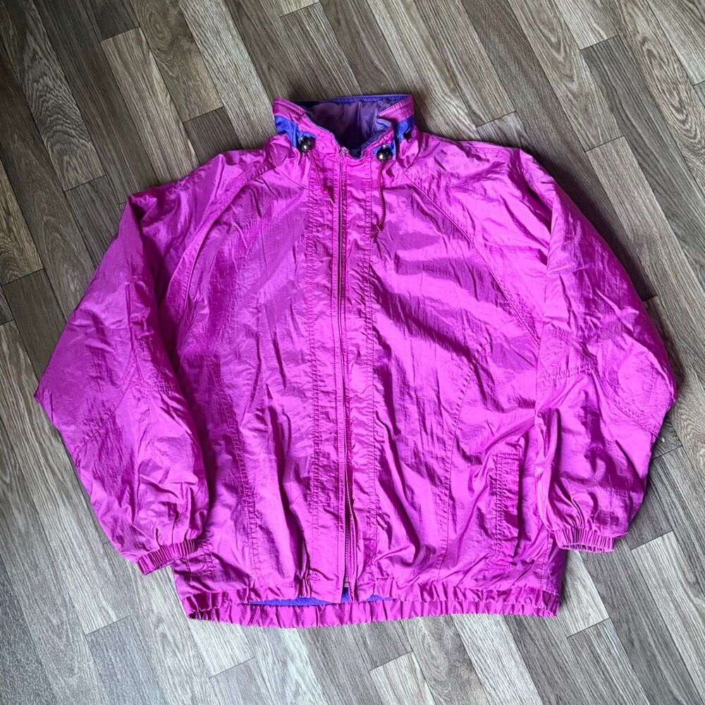 Vintage 80s Pacific Trail Fleece Lined Windbreaker Jacket Womens L Purple